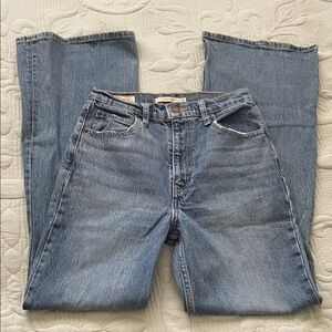 Levi's Premium 70s High Flare Medium Wash Blue Denim Jeans